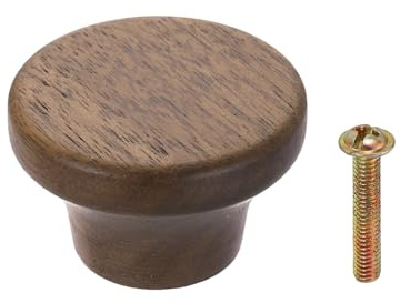 QUARKZMAN Pomello Rotondo Per Cassetto In Legno, Diametro 1.57 Pomelli Per Comò Testa Piatta Con Viti Per Mobili Cassetto Armadio Credenza, Noce