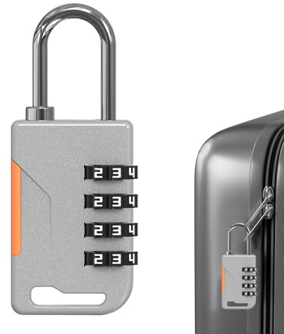 Cadenas à combinaison - Cadenas sécurisé à 4 chiffres pour une utilisation lourde, serrure étanche en de zinc combiné, construction compacte, cette serrure à combinaison maison école gym