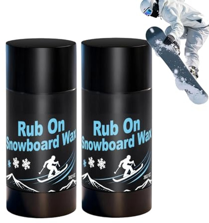 Rub On Snowboard Wax, 30g Ski Wax, Solid Ski Maintenance Wax with Cork Applicator, Reduce Friction, Resistant Low Temperature, For Indoor Outdoor Home Sport Snow Snowboard Skiing Cross Country (2PC)