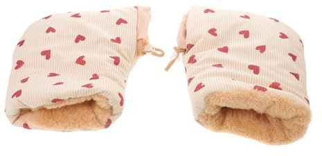QUMIIRITY Guanti da Bici per Antiscivolo Beige, Manicotti Scaldamani Foderati in Peluche, Guanti da Equitazione per Piccoli per Monopattino e Ciclismo All'aperto