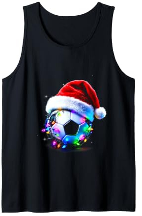 Ballon de Football Festif avec Bonnet de Père Noël et lumières Débardeur