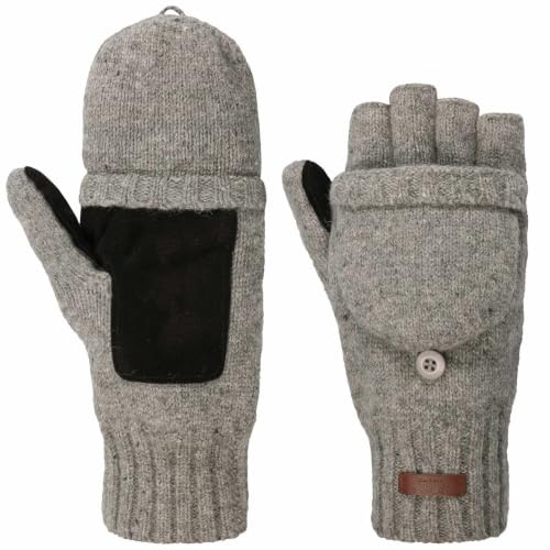 Barts Haakon Fingerless Ullhandskar Herrar - vantar handskar utan fingrar stickade med foder Vinter höst-vinter - L/XL grå