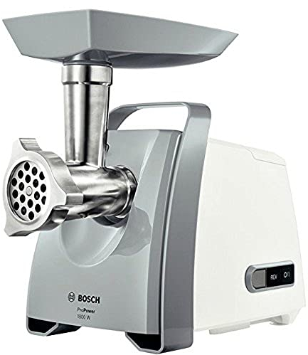 Bosch ProPower Picadora de Carne, 600 W, Stainless Steel, Blanco/Gris