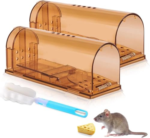 CaptSure Trampa inteligente para ratón, atrapa y libera en directo, seguro para niños y mascotas, fácil de configurar, reutilizable, para pequeños rodadores/voltios/hámsteres/topos que funcionan