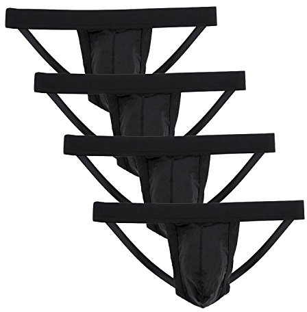 Tyhengta Men's Athletic Supporter Jockstrap Performance Underwear Briefs 4 Pack X-Large