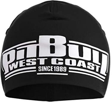 Pit Bull West Coast Herren Mütze Classic Boxing, Wintermütze, Sportmütze, Beanie, Schwarz-Weiß
