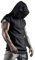 T-Shirts Uomo Palestre per Uomini Fitness Muscolo Maglia Felpa con Cappuccio Senza Maniche Canottiera Maglietta Superiore Canotta Uomo con Tasche Nero S