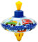 ISAKEN Brummkreisel 14 cm, Metall Kreisel, Schwungkreisel aus Blech, klassischer Pumpkreisel mit Spitze, Blechkreisel aus Metall mit Auto Motiv, Spielzeugkreisel für Kinder