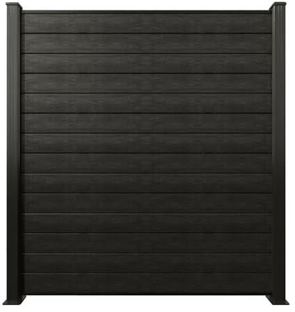 Complete Composite Fence Panels Bundle - Composite Fencing Slats - 6ft high (Black)