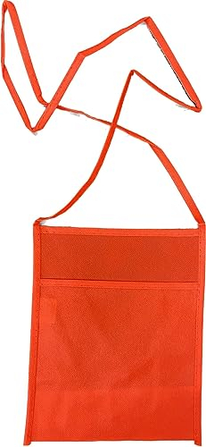 Tracolla Portabicchiere - Porta Calici Vino per Degustazioni, Perfetta per Eventi e Feste - Tasca Portabicchiere Sospesa - Colore Rosso e Beige (10 Portabicchieri Collo Rosso in TNT)