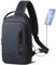hk Umhängetasche Herren, Wasserdicht Schultertasche 11,3 Zoll iPad Brusttasche Crossbody Bag mit USB-Ladeanschluss, Rucksack Klein Sling Bag Herren für Arbeit Reisen Radfahren Wandern-Blau