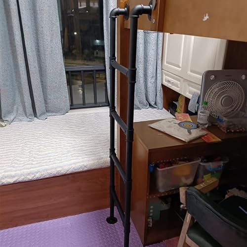 Escabeau de lit double réglable en métal pour maison/dortoir/appartement Noir 1,3 m 7,1,8 m Échelle de grenier pour voiture bateau Facile à installer Capacité de charge de 150 kg