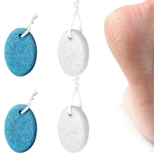 Bimsstein Fußpflege 4 Stück, Hornhautentferner Pumice Stone für Füße und Hände, Fußpeeling für Perfekte Hornhaut und Hautverhärtungen Entfernung, Natürliches Fuß-Scrub zum toter