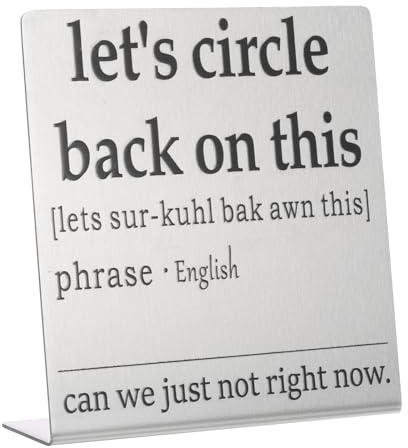 YOKIVE Funny Desk Sign Nameplate Cute Plaque (Let's Circle Back on This)