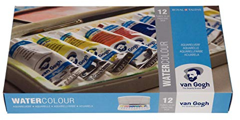 Van Gogh Watercolor Paint Set, Plastic Pocketbox, 12x10ml General Selection