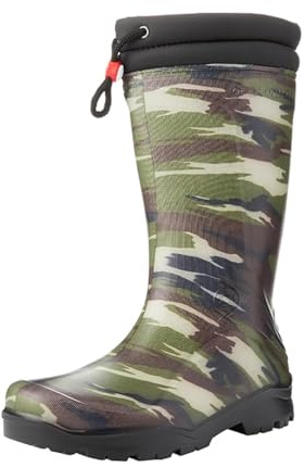 DUNLOP Kids Blizzard - Unisex Winter Safety Insulated Fashion Thermal Boot, Camouflage/Black, Waterproof and Chemical Resistant PVC Wellie with Traction Outsole for Outdoor Fun - EU27, UK9