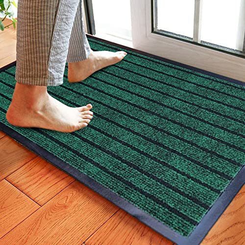 Householdfurnishing Rubber Backed Door Mat Non Slip Rug Kitchen Mat Heavy Duty Runner Outdoor Indoor Heavy duty non slip rubber mat (Green, 50 x 90)