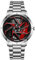 Herren Uhr Kreativ Armbanduhren,Autorad Felgennabenuhr,Auto Rad Felgen Nabe Uhr, Männer Sport Wasserdicht Custom Design Armbanduhr,3D Auto Rad Felge Nabe Quarz Herrenuhr (D-StahlbandSilber+rot)