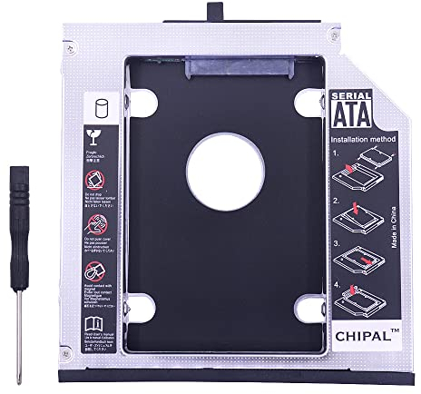 BOWONG SATA 2nd HDD Caddy 9.5 mm 2.5 Inch SSD Case HDD Enclosure for IBM Lenovo ThinkPad T400 T400s T500 W500 T410 T410s T410i T410si T420s T420si T430s T430si DVD/CD-ROM