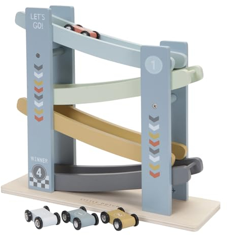Little Dutch 7037 FSC Holz Kugelbahn Auto-Rennbahn - blau