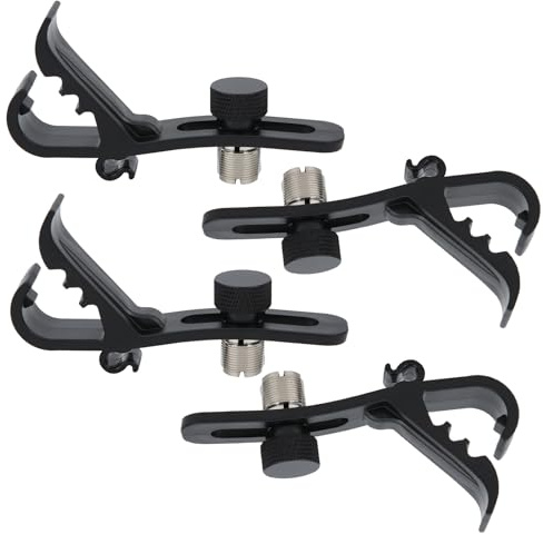 Oumefar 4Pcs Clip de Microphone à Tambour, Support de Pince de Fixation Antichoc Fournitures pour Instruments de Musique, Support Ajusté pour Tout Tambour