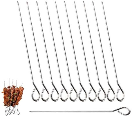 50 aghi per involtini, 1,8 x 15 cm, spiedini in acciaio inox per fissare involtini, pollame e rotoli di verdure, ideali per cucinare e grigliare