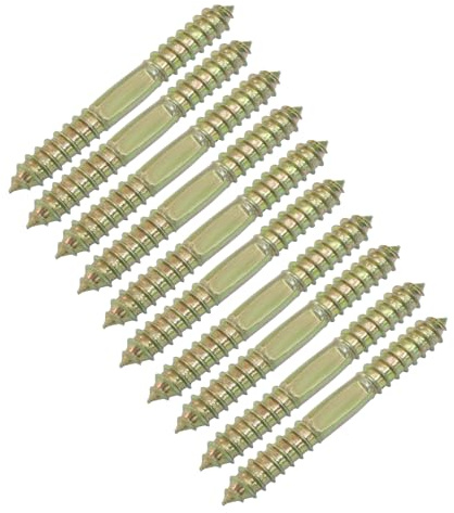 LDEXIN 20Pcs 8x70mm Hanger Bolts, Double Ended Self-Tapping Thread Wood to Wood Dowel Screws Double Ended Screw Dowels Hanger for Furniture