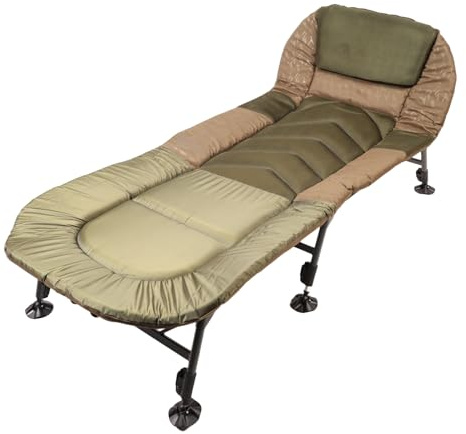 TCTNT Premium Fishing Camping Bed Chair - XL Heavy Duty Camping Bed With Adjustable Back Rest & Legs