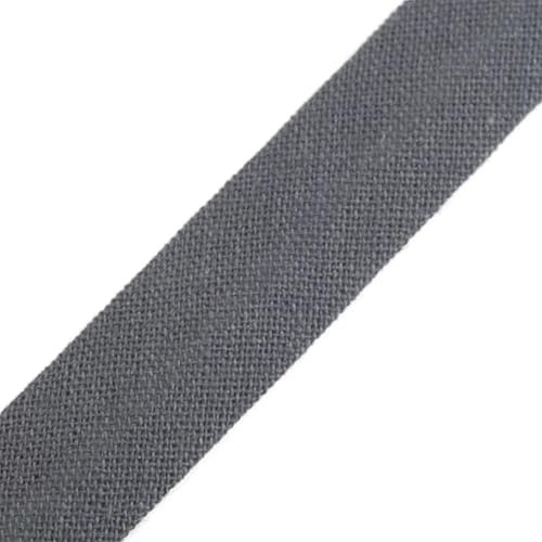 cyclingcolors 1 x Bias Binding Made of 100% Cotton, Width 14 mm, Length 25 m, Edging Tape, Cotton Tape, Bias Binding Ideal for DIY, Matte Grey