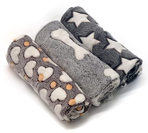 Coperta per Cani, 3 Pezzi Coperta Gatto, 40 x 60 cm Coperte Cane Divano Antipelo, Lavabile Soffice Durevole, Morbida e Calda, Coperte Animali Domestici Invernale, per Casa, Auto, Viaggi (A)