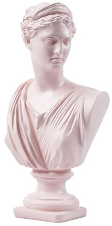 GRADENEVE Busto Statua Decorativo in Resina Rosa, Soprammobile Classico per Decorazione Casa e Arredamento Desktop con Linee Realistiche e Affascinanti