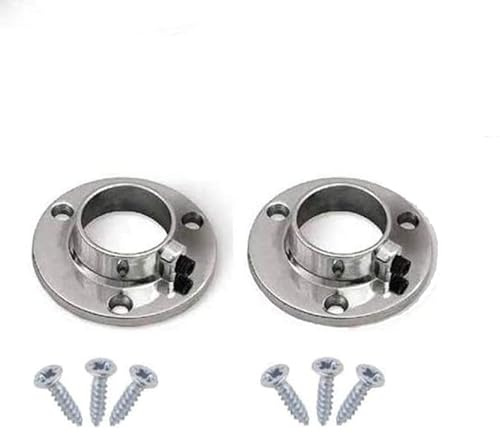 Round Rail 25mm Wardrobe Polished Chrome Hanging Tube Cut to Size + END SUPPORTS and SCREWS (End Support)