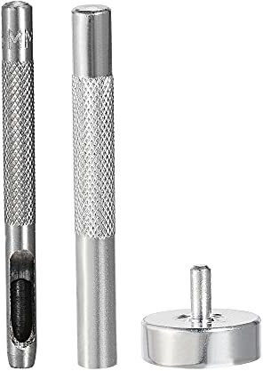 sourcing map Eyelet Hole Punch Die Tool, 5mm 3/16 Hole Hollow Punch and Grommet Setter
