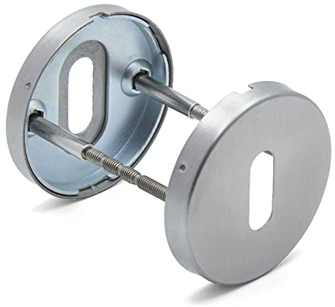 APECS - Roseta para llaves (acero inoxidable mate, para puertas interiores y exteriores, cilindro perfilado)