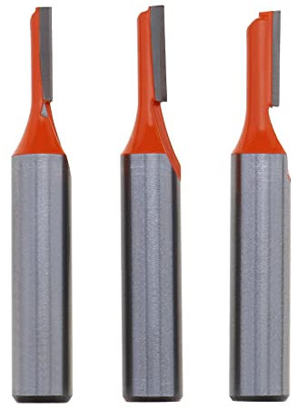Juego de 3 cortadores de ranura de vástago de 8 mm, brocas rectas de una sola flauta de acero al carbono, fresadora de madera, herramientas de fresado para carpintería, diámetro de corte 3mm/4 mm/5mm