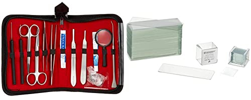 Motorenfamilie Medical/Prestige Medical Deluxe Anatomie dissektions-set & Bresser Mikroskop Objektträger 76x26 50 Stück und Deckgläser 18x18mm 100 Stück