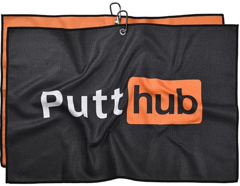 Shanker Golf - PuttHub Funny Golf Towel Microfibre Waffle Towel - Hilarious Logo - Perfect Golf Gift for Golf Lovers