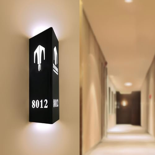 Letrero De Número De Casa Luminoso De Hotel, Placa De Número De Habitación Luminosa De Hotel, Señalización Tridimensional 3D, Luz De Doble Cara, Contenido Personalizable, Para Negocios, Oficina