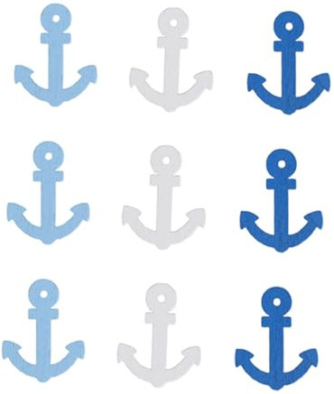 SHINEOFI 100pezzi Mini Pendenti Ancora in Legno Decorazioni Nautiche Fatte Mano Per Scrapbooking Te e Accessori Gioielli Colori Casual