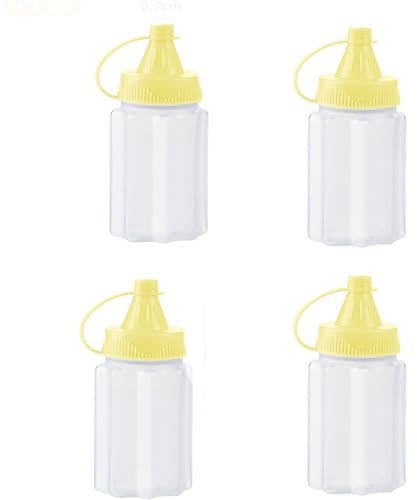 TAIXIAONIULIHQ 4 Pcs Squeeze Bottles Condiment Bottles with Twist On Cap Lids for Condiments Oil Icing Liquids Art Crafts
