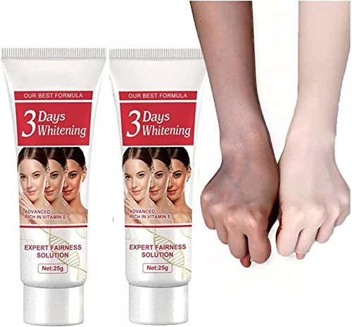 Crema hidratante blanqueadora de ácido kójico de 3 días,crema de ácido kójico para aclarar la piel para piel oscura,corrector de manchas oscuras para cuerpo (2 Pcs)