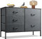 WLIVE Chest of Drawers, 5 Fabric Drawers Cabinet with Easy Pull Handle, Wood Top and Sturdy Steel Frame, Fabric Drawers Storage Unit for Bedroom, Living Room, Black Walnut