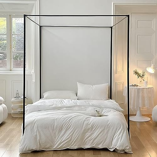 Struttura a baldacchino per letto matrimoniale, pali per baldacchino angolare, pali per baldacchino in materiali diversi - Zanzariera per letto, struttura a baldacchino per arredamento camera da letto