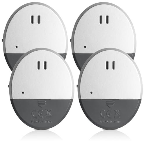 Sporgo Lot de 4 alarmes de porte et de fenêtre : alarme de bris de verre bruyant 130 dB, alarme de fenêtre anti-effraction, système d'alarme sans fil, capteur d'alarme de porte, sécurité et protection