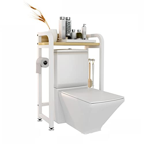 Estante de almacenamiento multifuncional sobre el inodoro, estante de baño independiente, soporte de inodoro que ahorra espacio, diseño de una sola capa (negro/blanco), perfecto para espacios pequeños