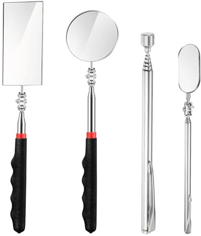 Pluvyze 3Pcs Specchietto Dentista Specchietto da Dentista Rotazione a 360° Utilizzato per Visite Dentistiche Ispezioni E Riparazioni di Veicoli ECC con 1 Calamita Telescopica