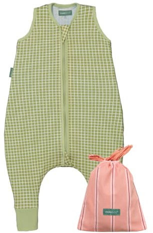 molis&co - Babysovsäck med fötter 0,5 ToG – sommarsovsäck för pojkar – barnsovsäck med ben – 100 % bomull (Oeko-TEX 100), premiumkvalitet – pistacchio (80 cm)