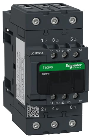 Schneider Electric, TeSys D contactor - 3P(3 NO) - AC-3 - <= 440 V 50 A - 230 V AC 50/60 Hz coil, LC1D50AP7
