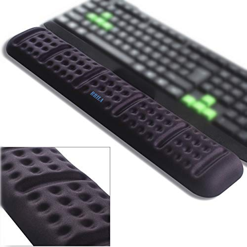 BRILA Repose-poignet ergonomique amélioré pour clavier, confortable et doux en mousse à mémoire de forme rembourré en gel antidérapant, grand coussin de poignet pour clavier de bureau