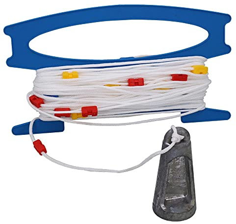 30m Hand Lead Line Portable Depth Sounder with 1m Markers Boat Yacht Tender